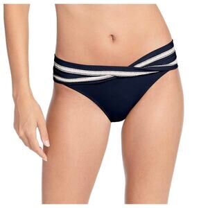 Robin Piccone Abi indigo ecru twist bikini bottom size‎ Small NEW $98